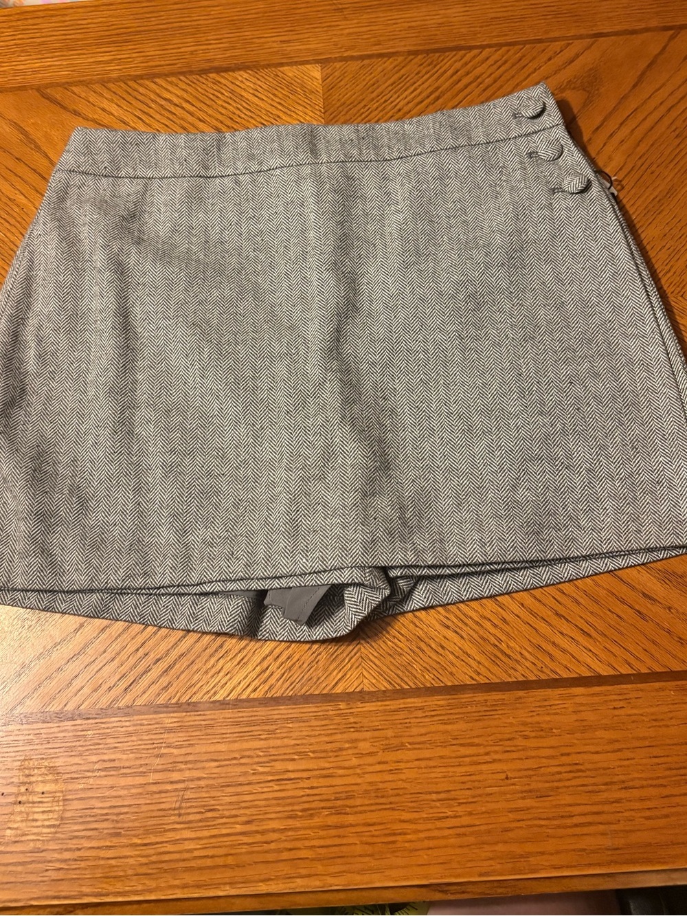 Christian Lacroix Grey Herringbone Mini Skort size 10